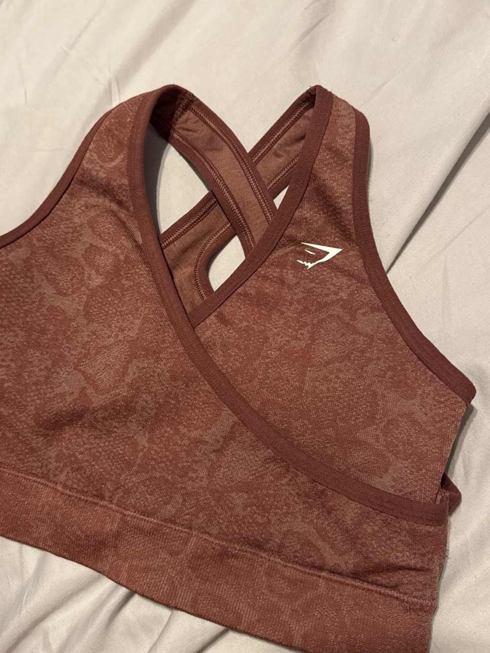 Gymshark Rust-Red Crossback Seamless Sports Bra